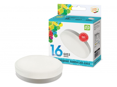Лампа светодиодная LED-GX53-standard 16Вт 230В 4000К 1440Лм ASD