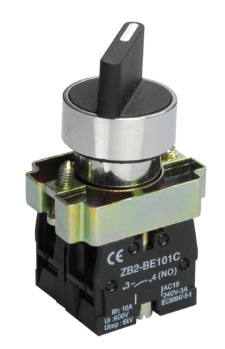 Переключатель LAY5-BD33 на 3 положения "I-0-II" стандартная ручка 2NO IEK