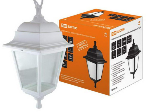 Светильник садово-парковый НСУ 04-60-001 четырехгранник, подвес, пластик, белый TDM