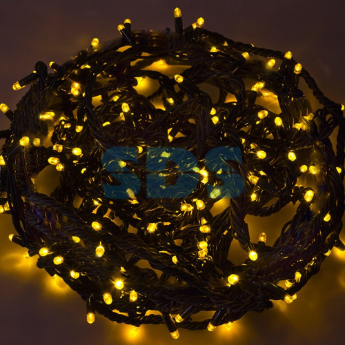 Гирлянда Твинкл Лайт 20 м, черный КАУЧУК, 240 диодов, цвет желтый (контроллер в комплекте)