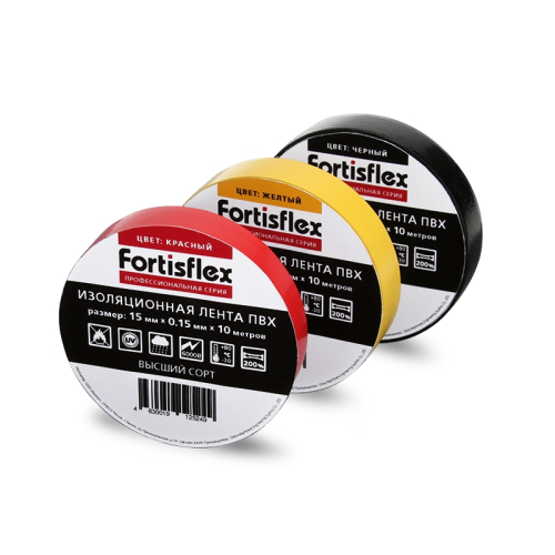 Изолента ПВХ 15x0.15х10 черная (Fortisflex)