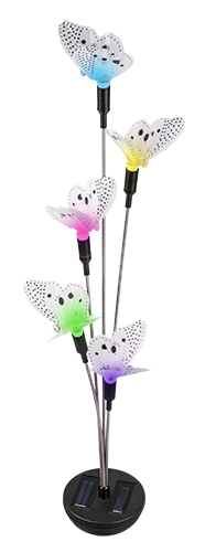 Ландшафтный светильник солнечный ФАZА SLR-S01 бабочки, мультицв., h=1м