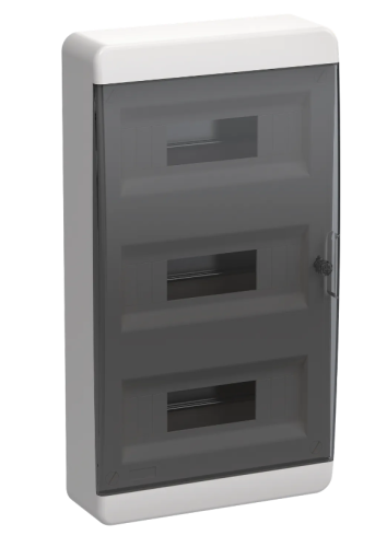 TEKFOR Корпус пластиковый ЩРН-П-36 IP41 черная прозрачная дверь IEK