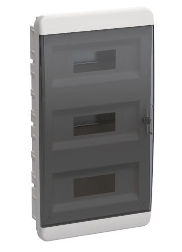Корпус пластиковый ЩРВ-П-36 IP41 черная прозрачная дверь TEKFOR IEK