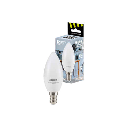Лампа светодиодная FLL- C37 12w E14 5000K 230/50 ФАZA