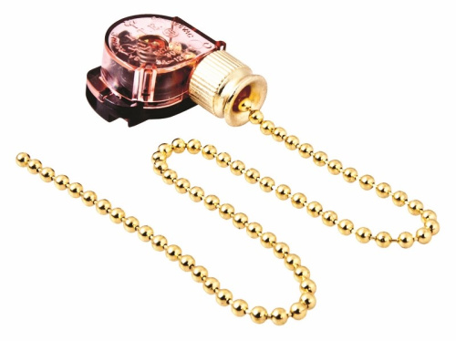 Выключатель для настенного светильника с цепочкой 270мм «Gold» REXANT