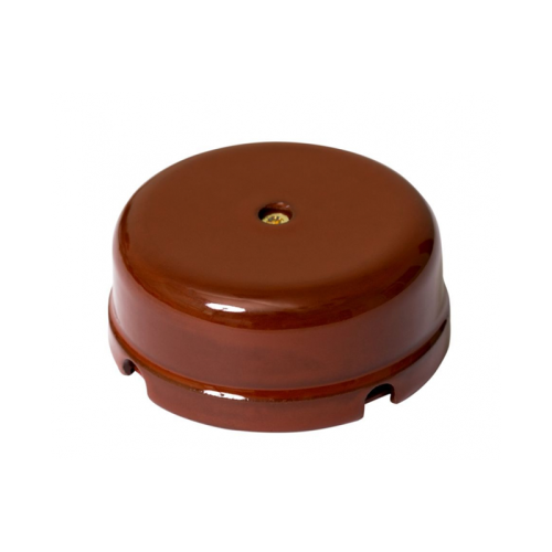 Коробка распределительная фарфоровая D80мм, высота 33мм, IP20, цвет - коричневый, ТМ МЕЗОНИНЪ