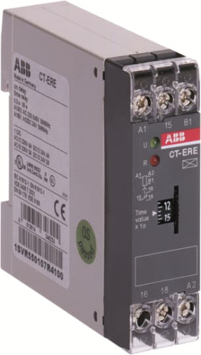 Реле времени CT-ERE (задержка на включ.) 24В AC/DC, 220-240В AC (временной диапазон 0,3..30с.) 1ПК
