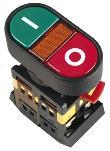 Кнопка APВВ-22N "I-O" d22мм неон/240В 1з+1р ИЭК