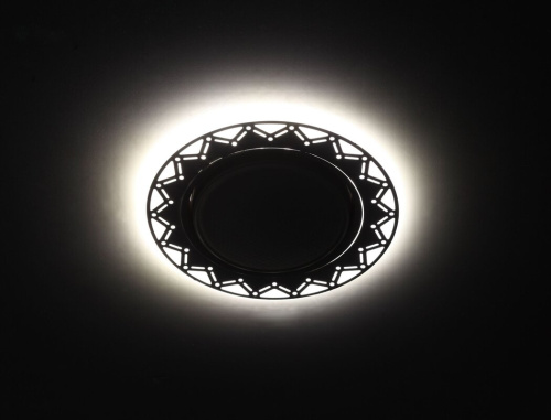 Светильник встраиваемый cо светодиодной подсветкой ЭРА DK LD27 WH/WH под лампу GX53 белый/белый