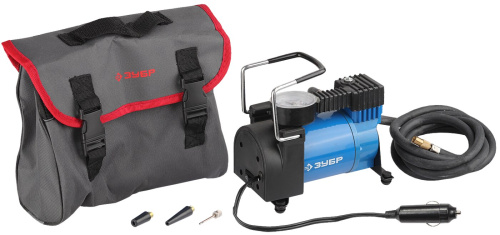 Компрессор ЗУБР "ЭКСПЕРТ" автомобильный давление 10 атм, длина провода 3 м, длина шланга 2 м, 3 наса