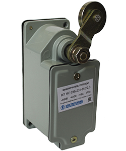 Выключатель путевой ВП-16Г-23Б-231-55 У2.3, рычаг с роликом, без сальника IP55, 1з+1р ход вправо