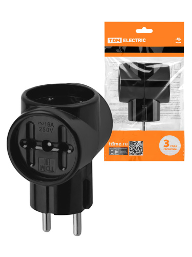 Тройник 3х2П 16А максю 250В ЕВРО "Ретро" (карболит) TDM