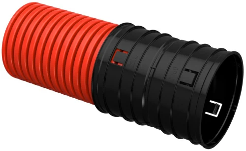 Труба гофрированная двустенная ПНД гибкая тип 450 (SN16) с/з красная d75 мм (50м/уп) Промрукав