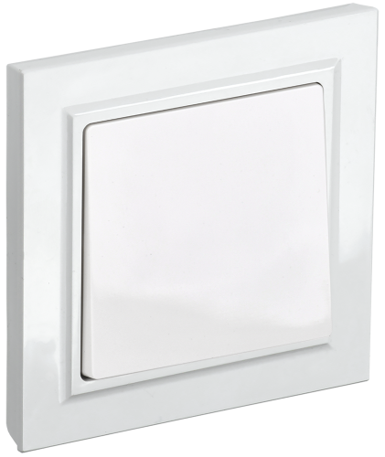 Выключатель 1-клавишный 10А в сборе ВСР10-1-0-БрБ белый BRITE IEK