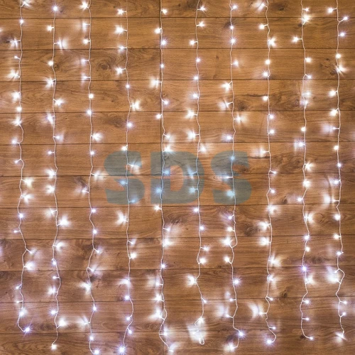 Гирлянда "Светодиодный Дождь" 2*3 м, свечение с динамикой, прозрачный провод, 230 В, цвет Теплый Бел