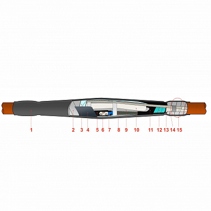 Муфта соединительная 3СТп-10У-70-120 для кабеля с бумажной изоляцией на напряжение до 10 кВ