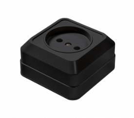 Розетка одинарная BOLLETO черная накладная 7022B IN HOME