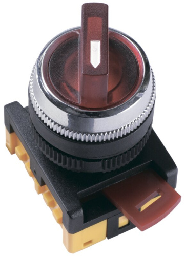 Переключатель АNСLR-22-3 на 3 фиксированных положения красный неон/240В I-O NO+NC GENERICA