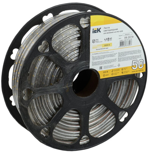 Лента светодиодная 50м LSR-2835WW60-4,8-IP67-220В IEK