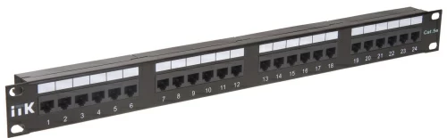 1U патч-панель кат.5Е UTP, 24 порта (Dual) ITK