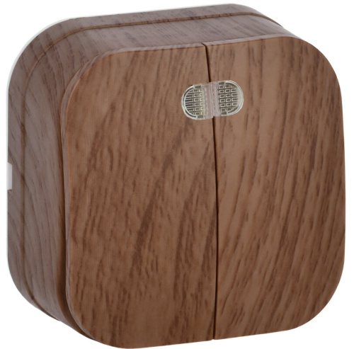 Выключатель 2-клавишный для открытой установки с индикацией 10А ВС20-2-1-ХД дуб GLORY IEK