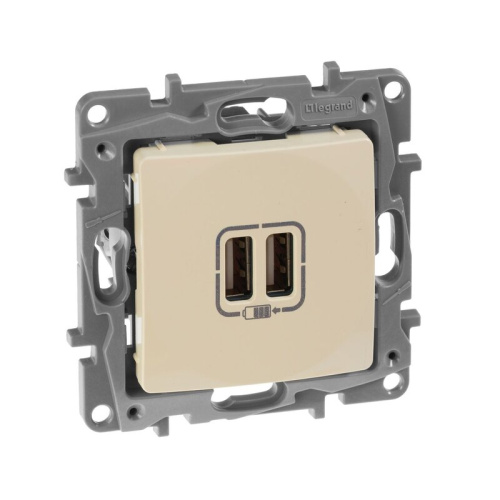 Розетка USB A+A 15Вт слоновая кость ETIKA