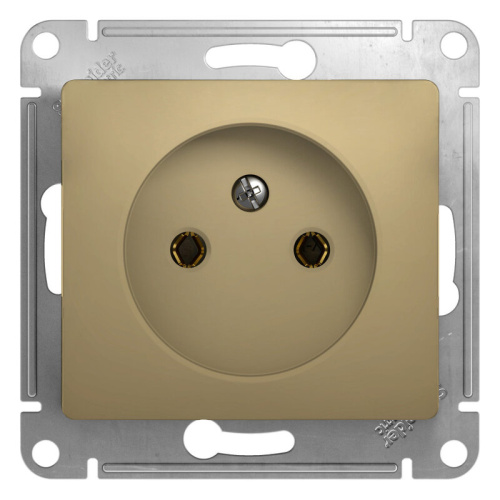 Розетка без заземления, 16А, механизм, Титан GLOSSA