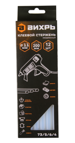 Стержень клеевой 11х200мм, 12шт Вихрь 