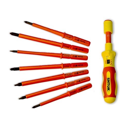 Набор диэлектрических отверток со сменными вставками 8+2 ШТОК