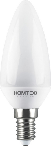 Лампа светодиодная СДЛп-С-5-220-827-300-Е14 2700К 220В 400лм свеча КОМТЕХ