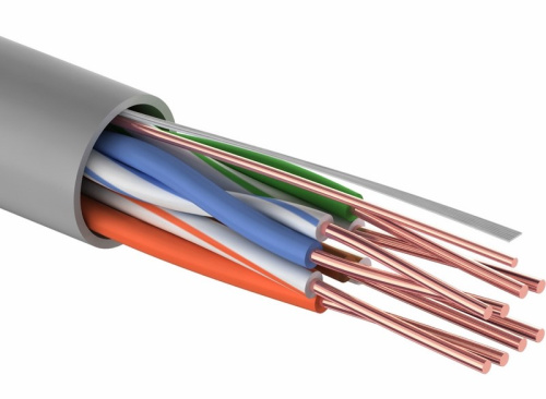Кабель витая пара U/UTP, CAT 5e, PVC, 4PR, 24AWG, INDOOR, SOLID, серый, 305м PROconnect