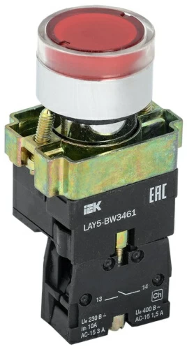 Кнопка управления LAY5-BW3461 с подсветкой красный 1з ИЭК