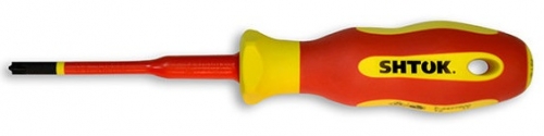 Отвертка 2,5х75х0,5мм ШТОК. Красно-желтая серия