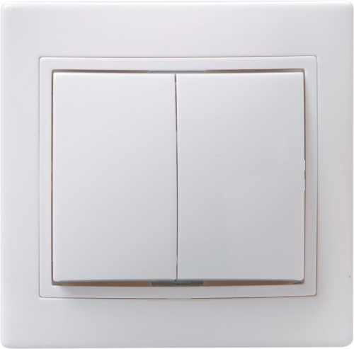 Выключатель 2-клавишный 10А кер. ВС10-2-0-КБ белый KVARTA GENERICA