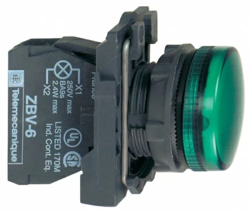 Лампа сигнальная 220В, 50Гц зеленая Schneider 