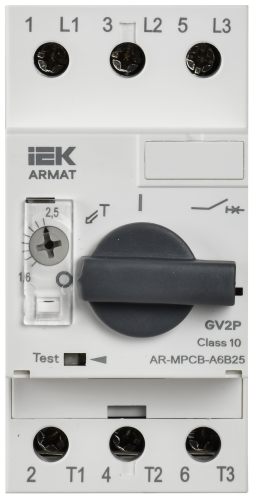 Автоматический выключатель защиты двигателя A6 GV2P 1,6-2,5А ARMAT IEK