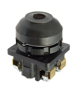 Кнопка КЕ 081 У2 исп.2, черный, 1з+1р, цилиндр, IP54, 10А, 660В