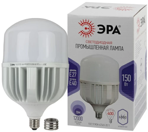 Лампа светодиодная ЭРА STD LED POWER T160-150W-6500-E27/E40 Е27 / Е40 150 Вт колокол холодный дневно