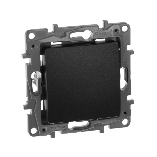 Переключатель 1-клавишный схема 6 10АХ безвинтовые зажимы антрацит ETIKA