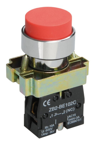 Кнопка управления LAY5-BL42 без подсветки красная 1NC IEK