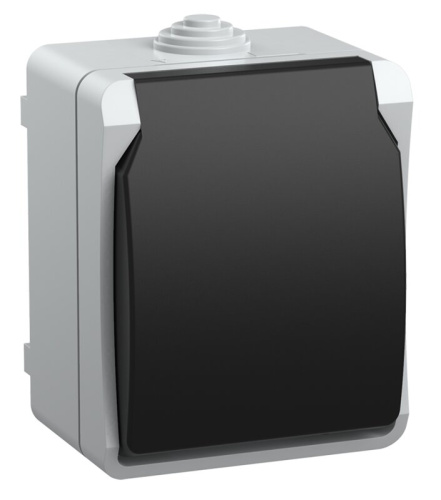 Розетка 1-местная с заземлением для открытой установки 16А IP54 РСб20-3-ФСр серый FORS IEK