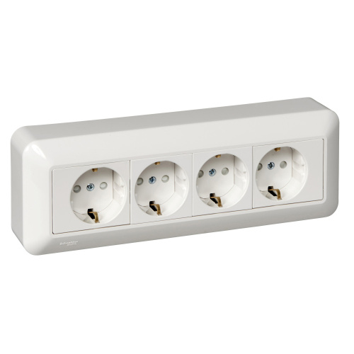 Розетка О.У С ЗК 4 Я,МОНТ.ПЛ.БЕЛ.Systeme WD | RA16-411M-BI | 
