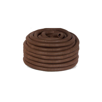 Труба гофрированная ПВХ d 16 с зондом (25 м) легкая "ЭКО" (венге) TDM