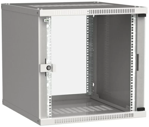 Шкаф LINEA WE 9U 600x450мм дверь стекло серый ITK
