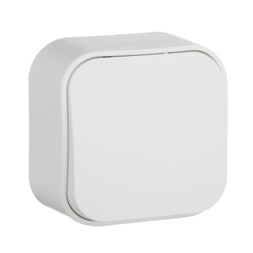 Переключатель 1-клавишный для открытой установки схема 6 10АХ белый QUTEO