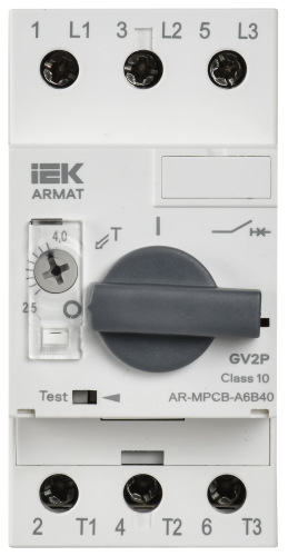 Автоматический выключатель защиты двигателя A6 GV2P 2,5-4А ARMAT IEK