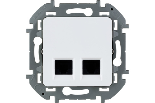 Розетка компьютерная двойная RJ45 категория 6 UTP белый INSPIRIA