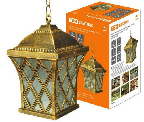 Светильник садово-парковый "Прованс" 100 Вт, подвес, шагрень/бронза Е27, TDM