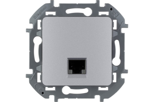 Розетка компьютерная RJ45 категория 6 UTP алюминий INSPIRIA